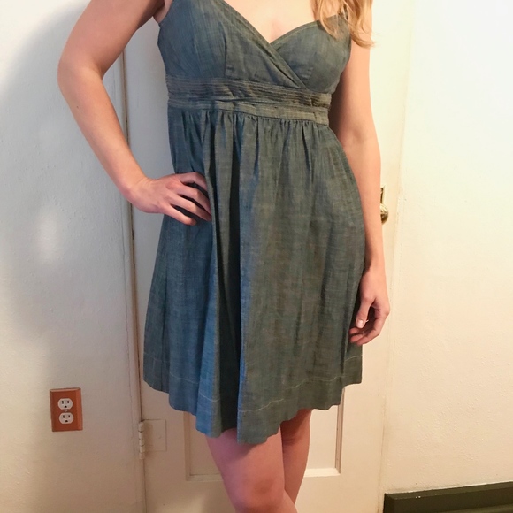LOFT Dresses & Skirts - Loft denim chambray wrap dress WITH POCKETS!